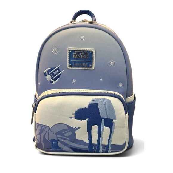 Disney Parks Loungefly Star Wars Hoth Echo Base Mini Backpack Blue Embroider NWT